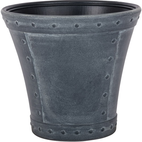 Suncast Rivanna Resin Planter, Zinc, Contains 2 Planters by Suncast