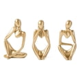 thumbnail image 1 of Gold Decor Thinker Estatua Escultura de Arte Abstracto, Juego de 3 Figuras Coleccionables de Resina Dorada para la decoración del Estante de la Oficina de la Sala de Estar del hogar,11 Feliz Sencillez, 1 of 5