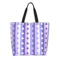 thumbnail image 2 of ZICANCN Purple Vintage Stripes Tote Bag , Grocery Bags Reusable Shopping Bags with Handles Durable Foldable Washable for Women Men, 2 of 8