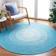 thumbnail image 2 of SAFAVIEH Braided Evangeline Bordered Machine Washable Reversible Area Rug, Aqua, 4' x 4' Round, 2 of 8