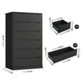 thumbnail image 4 of Homfa 7 Drawer Black Dresser, 51.3"H Wood Storage Cabinet with Upgraded Stable Base, Vertical Chest for Bedroom Living Room, 4 of 10