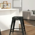 thumbnail image 3 of Merrick Lane Black 24" High Backless Metal Counter Height Stool with Square Seat for Indoor-Outdoor Use, 3 of 8