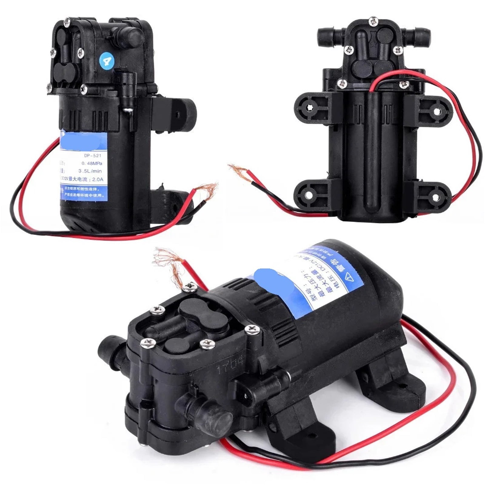 Sturdy DC 12V 3.5L/min Agricultural Electric Water Pump Black Mini High Pressure Diaphragm Water Sprayer Car Wash