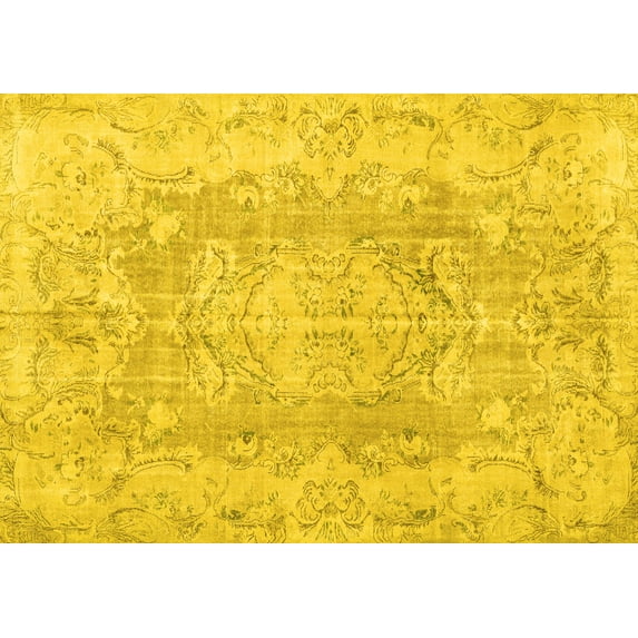 Ahgly Company Indoor Rectangle Persian Yellow Traditional Area Rugs, 3' x 5'
