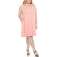 thumbnail image 2 of White Mark Short Sleeve Criss-Cross Neck A-Line Dress, Women's Plus, 1X-3X, 2 of 6