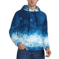 thumbnail image 2 of Kdxio Blue Glitter Sparkles Print Mens Casual Hooded Collar Drawstring Hoodies Pullover Sweatshirts Casual Long Sleeve Shirts-Medium, 2 of 7