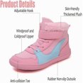 thumbnail image 3 of Kids Winter Barefoot Shoes Girls Boys Wide Toe Box Fur Lined Warm Anti-Slip Minimalist Outdoor Ankle Walking Hiking Snow Boots, 3 of 12