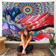 thumbnail image 5 of Sun Tapestry Tapices de pared Psychedelic Trippy Mountain Tapes ER, 5 of 5