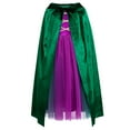 thumbnail image 6 of IBTOM CASTLE Kids Girls Witch Costume Tulle Dress Velvet Hooded Cloak Wigs Set Halloween Cosplay Birthday Party Carnival Dress up Outfit 7-8 Years Green 3pcs, 6 of 9