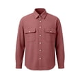 thumbnail image 4 of Handshe Men's Cotton Waffle Knit Button-Down Shirt, Solid Color Long Sleeve, Casual and Comfortable for Daily Wear, 4 of 7