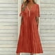 thumbnail image 2 of Vestido Corto de Manga Larga para Mujeres Moda Verano Casual Cuello en V Botón de Manga Corta Vestido Largo, 2 of 6