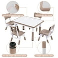 thumbnail image 7 of DOREROOM Height-Adjustable Kids Table and 4 Chairs Set, Toddler Table and Chair Set with Graffiti Desktop, 31.5''L x 23.6''W Children Activity Table for Daycare, Classroom, Home, 7 of 7