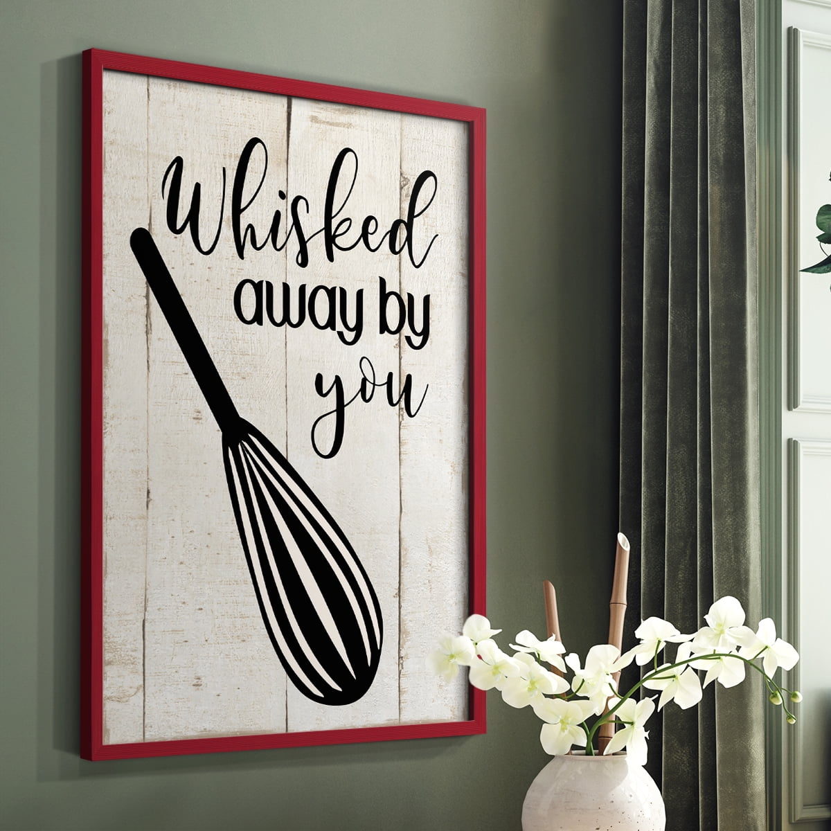 Whisked Away Framed Print in Red Solid Wood 11 x 14 Framed Print