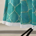 thumbnail image 5 of Coolnut 60" Teal Moroccan with Gold Line Outdoor Round Tablecloth, Waterproof Stain-Resistant Non-Slip Circular Tablecloth with Umbrella Hole and Zipper for Tabletop Backyard Party BBQ Decor, 5 of 7