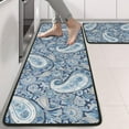 thumbnail image 2 of Kitchen Rugs Sets Of 2,Blue Pioneer Flower and Paisley Pattern (3) Anti Fatigue Kitchen Mat Rugs Non Slip Washable,Decorative Kitchen Floor Mats for Kitchen,Sink,Laundry,17"x47"+17"x47", 2 of 5