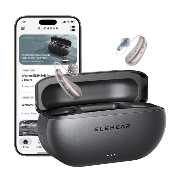ELEHEAR Beyond Pro OTC Hearing Aids, Bluetooth, App Control, Champagne Gold