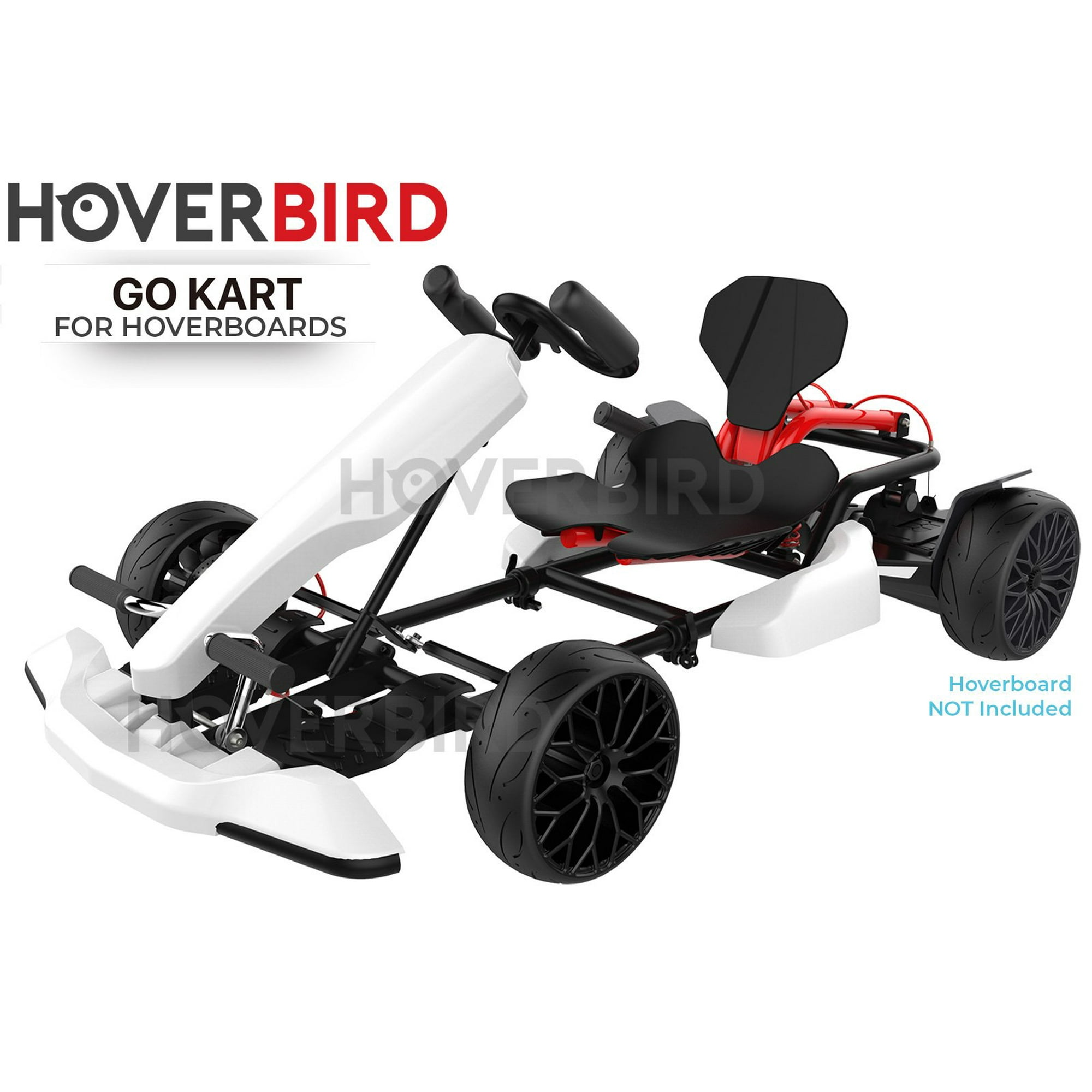 HOVERBIRD Hoverboard Attachment GoKart Hoverkart Kit for All Compatible Hoverboards White Walmart