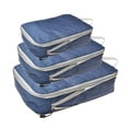 thumbnail image 3 of 3 Pieces Waterproof Luggage Organiser Lightweight Clothes Storage Bags Navy, 3 of 8