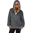 thumbnail image 2 of Cueply Hoodies for Women Fleece Half Zip Pullover Tops Fall Winter Hooded Sweatshirt Jacket Coat with Pockets, 2 of 8