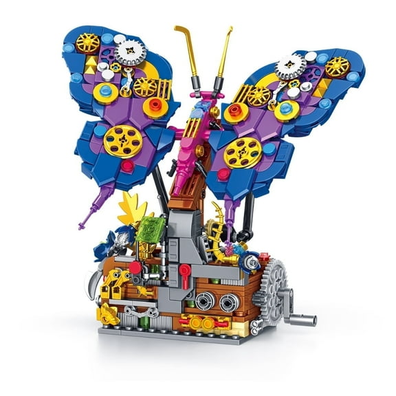 Futuristic Chrome Mechanical Butterfly Model – DIY Kit for Display, Art, and Decoration