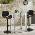thumbnail image 3 of Costway Set of 2 Bentwood Barstool Mid-Century Adjustable Swivel PU Leather Curved Back, 3 of 12