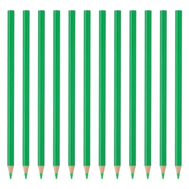Juego de lápices de colores verdes Uxcell, 12 piezas, lápices de color de aceite de madera para artistas, lápiz de dibujo para pintura artística