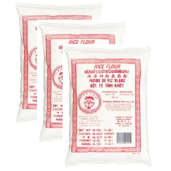 Erawan Brand Rice Flour, Red, 16 oz (Pack of 3)