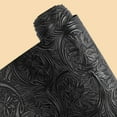 thumbnail image 6 of 1.5 Yards×11.9 Inch Solid Color Embossed PU Leather Sheets Textured Vintage Floral Pattern PU Leather Fabric Sheets for DIY Earrings Upholstery Sewing Crafts Purse Bag Making (Black), 6 of 8