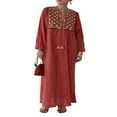 thumbnail image 1 of Robe Femme à Manches Longues Décontractée à Broderie Florale Ample Robe de Soirée, 1 of 7