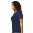 thumbnail image 3 of Gildan Women's Softstyle Crew Neck T-Shirt, Short Sleeve Semi-Fitted Cotton Tee, Navy, Size 2XL, 3 of 5