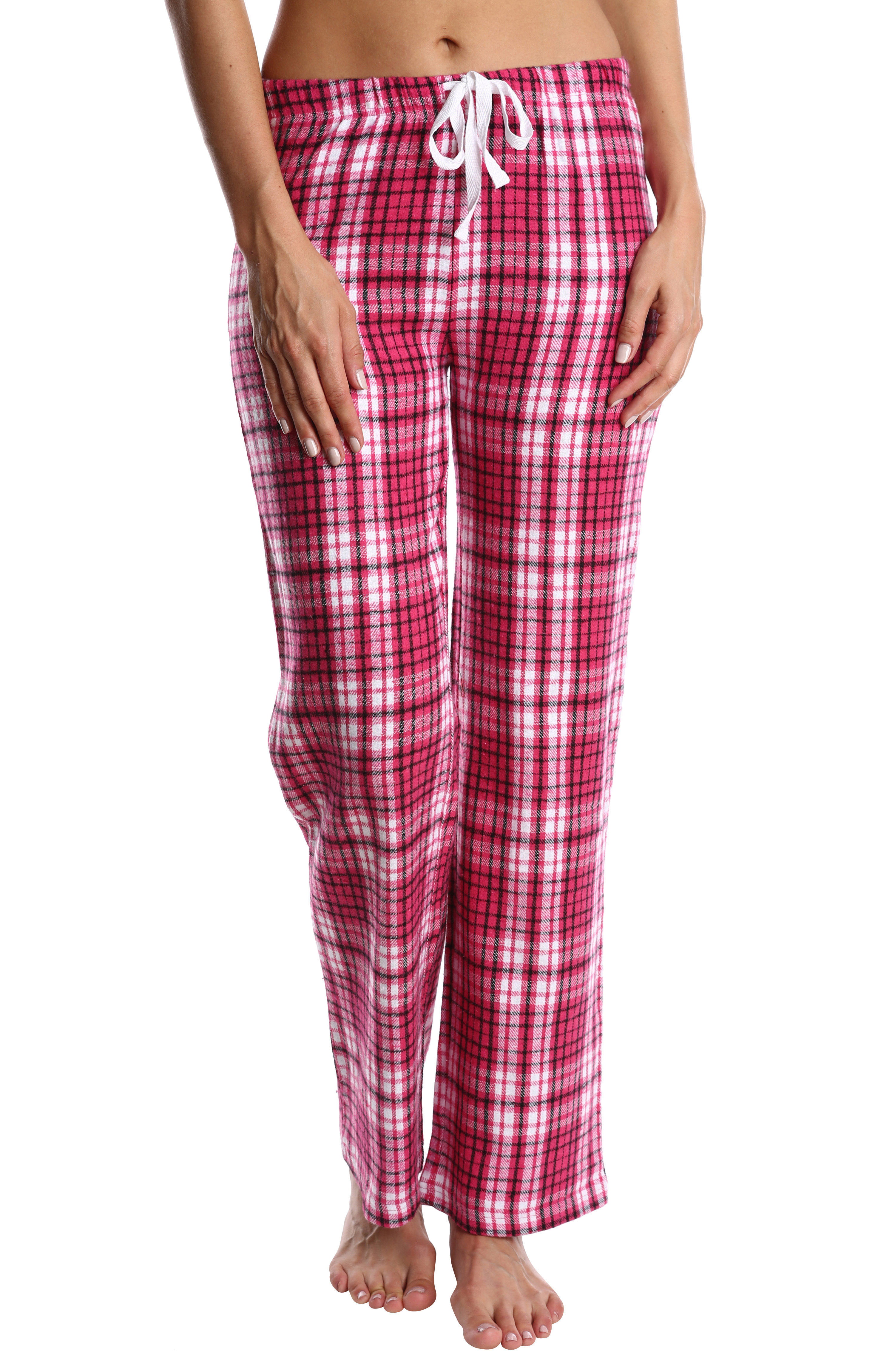 Women Flannel Lounge Pants-2 Pack-Plaid Pajama Pants Cotton Blend ...