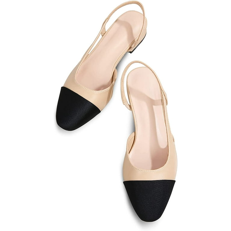 Round toe sales slingback