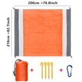 thumbnail image 4 of Bsvklp Manta Playa Impermeable Duradera Esterilla Pastizales para Senderismo Al Aire Libre (naranja Y Blanco), 4 of 9