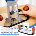 thumbnail image 4 of Router Plunge Base, Adjustable Head Depth Textured Black Coating Trimming Machine Router Plunge Base Flexible with Wood Handle for Engraving, 4 of 7