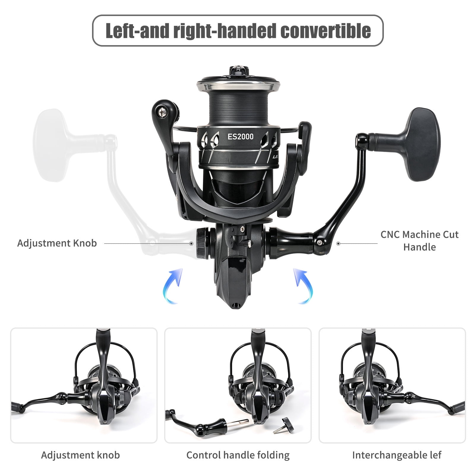 Fishing Reel for Freshwater Fishing 5.1:1/5.5:1 Gear Ratio Reel 12+1 Fishing Reel