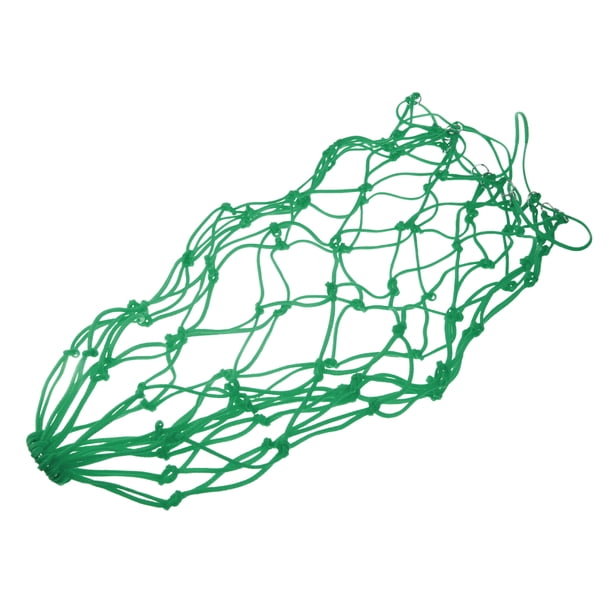 Red de heno para caballos y ponis con alimentador lento, bolsas de heno de nailon con correa para colgar - 83 cm Verde