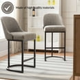 thumbnail image 5 of Leick Home Set of 2 Barrel Back Counter Stools with High Density Foam, Gray/Espresso, 5 of 17