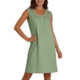 thumbnail image 6 of BUIGTTKLOP Nightgowns for Women Tank Sleeveless Night Gowns Lace Button Sleep Dress House Dress with Pockets, 6 of 6