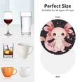 thumbnail image 4 of KLL Drink Coasters Set Round Shape of 4,PU Leather Absorbent Coasters Set Decorative Coffee Cup Coasters Housewarming Gift for Home Decor-Cute Axolotl Sakura Blossoms, 4 of 5