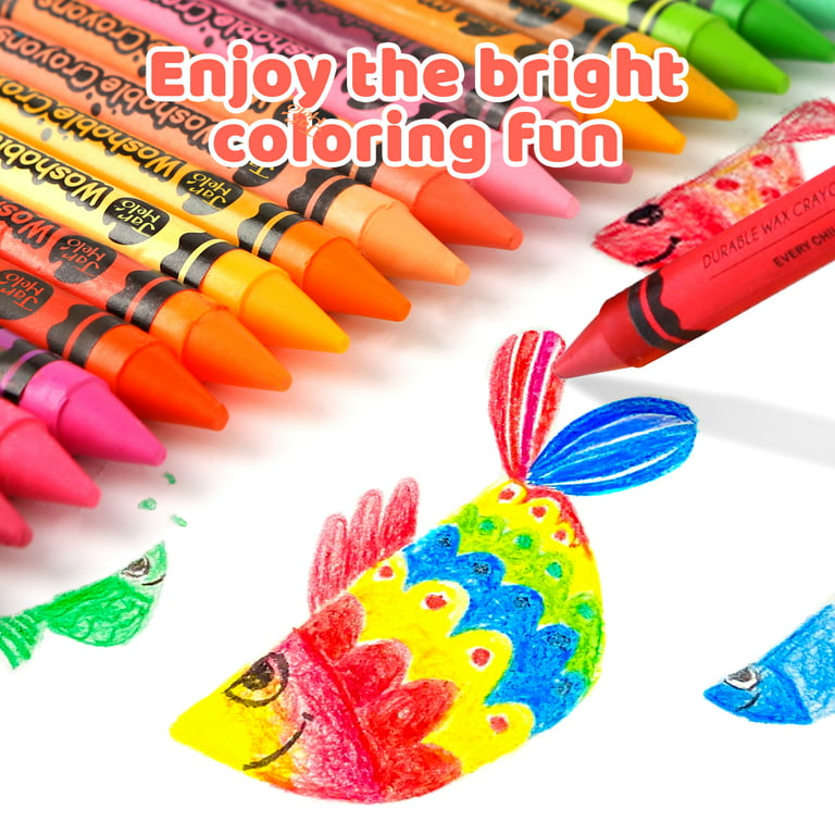  Jumbo Washable Crayons for Toddlers, 24 Colors Non