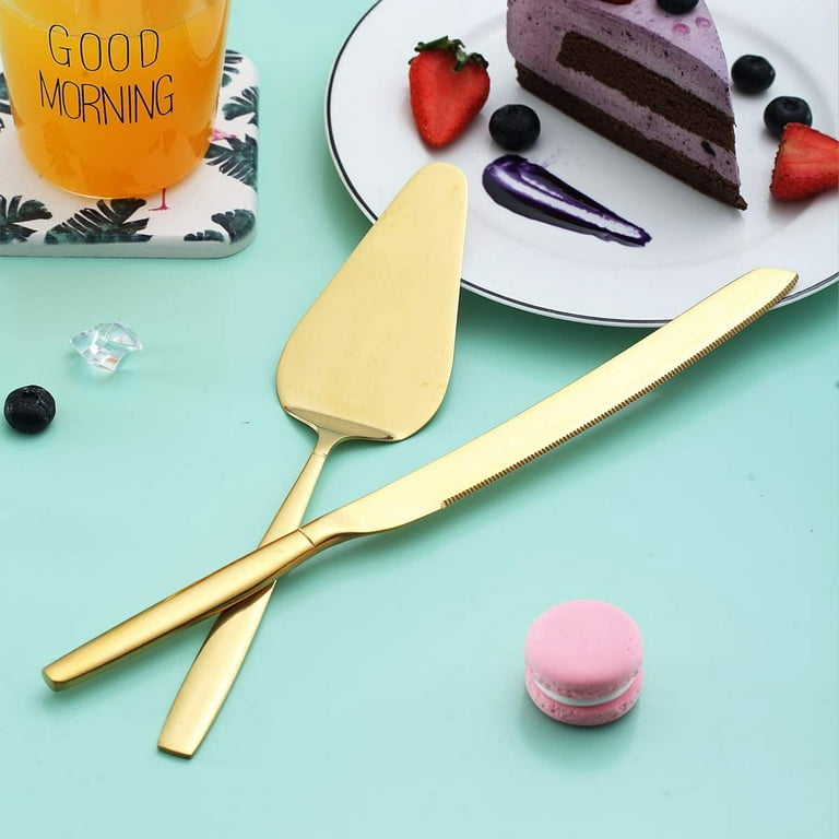 Purple and Gold Cake Serving Set Cutting Set Knife Set Wedding Cake Serving  Set Wedding Cake Server Set Purple and Gold 