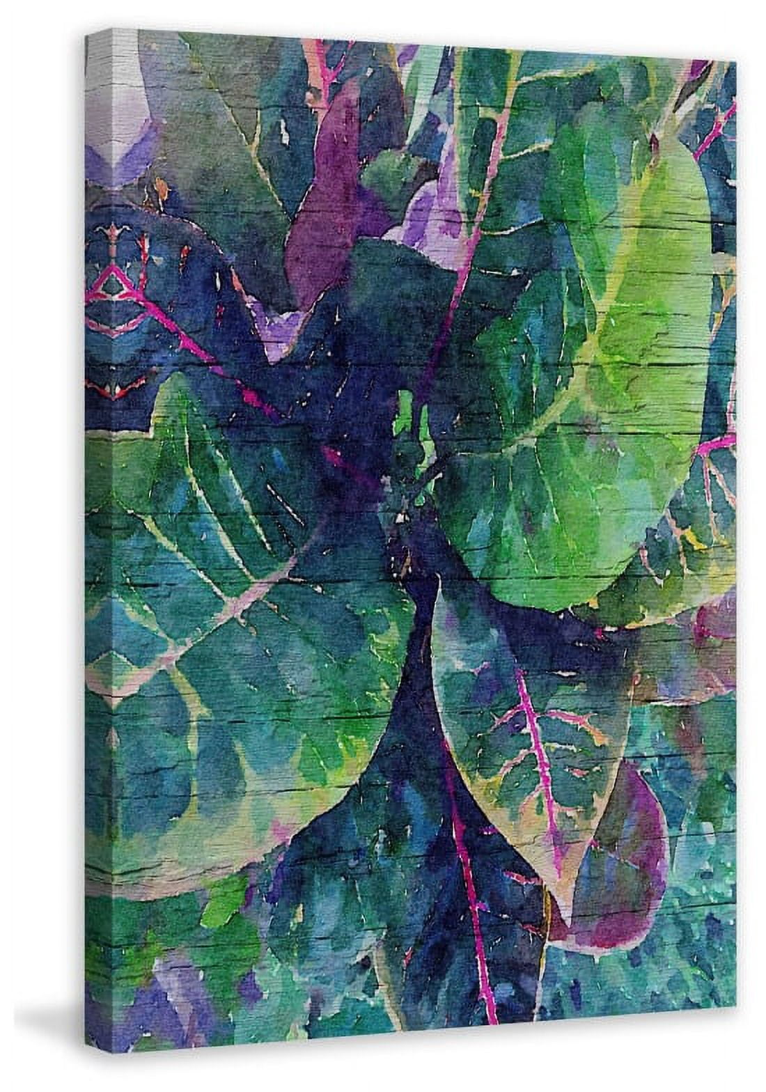 "Leaf Reflection 4" Painting Print on Wrapped Canvas