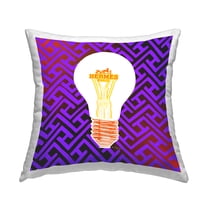 Stupell Industries Vivid Patterned Lightbulb Decorative Printed Throw Pillow, 18 x 18