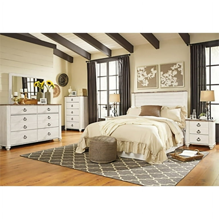 Ashley Furniture Willowton Wood 5 Drawer Chest in White Finish