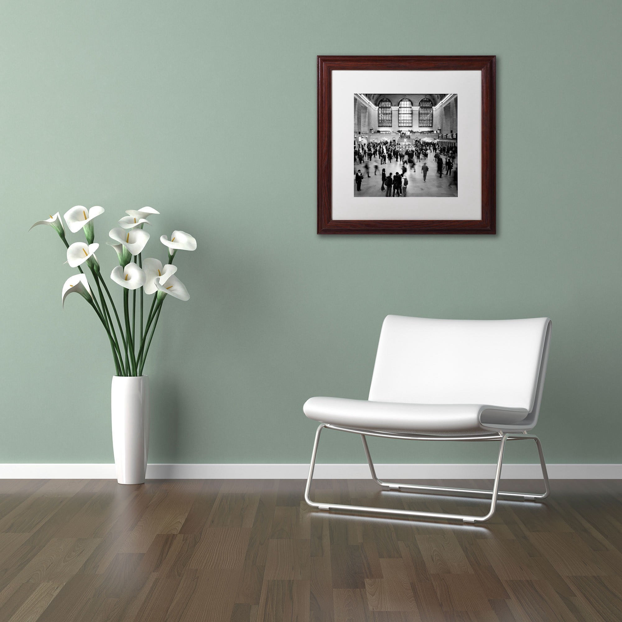 Trademark Fine Art NP0004-W1616MF "Rush Hour" by Nina Papiorek 16" x 16" Framed Art White Matted