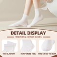 thumbnail image 3 of NANAhuang White Socks for Women Crew Soft Cotton Thin Casual Calf Socks 6 Pairs, 3 of 6
