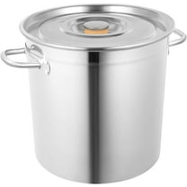 30 Quart 35L Commercial Grade Stockpot 201 Stainless Steel Stockpot Heavy-Duty Canning Pot Soup Pot Induction Pot with Lid and Riveted Handles for Soup Seafood Stock Canning Silver