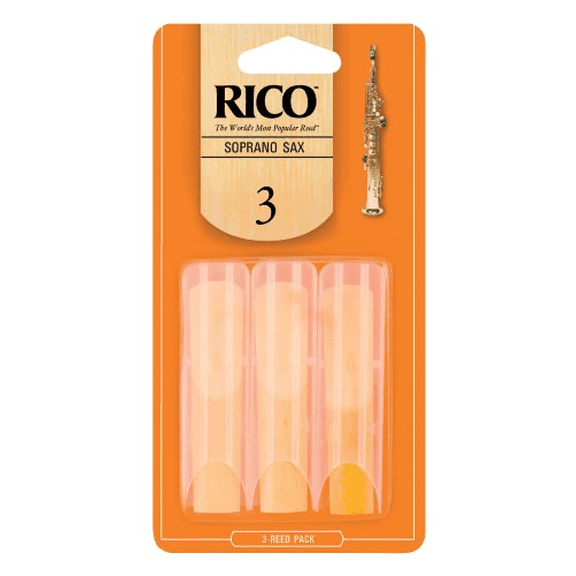 D'Addario Rico Soprano Sax Reeds | Strength 3 | 3-pack