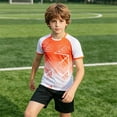 thumbnail image 2 of LIIPEE Summer Outfits For Boys Athleisure Graphic Short Sleeve Tees Solid Color Shorts 2 Piece Set Kids Quick Drying Breathable Sports Training Outfit Sets,3-4 Years, 2 of 6
