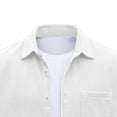 thumbnail image 5 of WIZUTIZ Men's Retro Solid-Color Corduroy Lapel Short-Sleeved Shirt Button Down Overshirt Loose Stylish Solid Color Shirt, 5 of 5